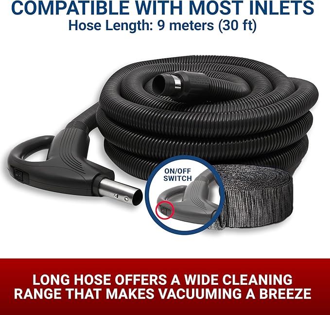 Broan-nutone 700 Air watts Central Vacuum System and Deluxe Multi-Surface Tool Set for Cleaning Floors, Anti-Vibration, Powerful Suction