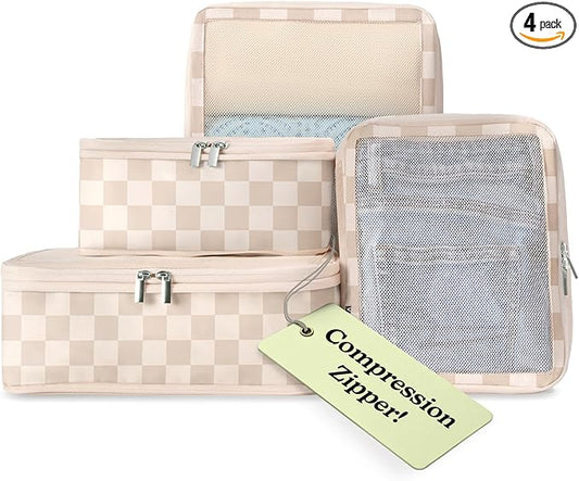 Vandel Space-Saving Compression Packing Cubes for Women, Men, Compressible Carry On Suit Case Organizer Luggage Packing Cubes for Travel Organizer Bags for Luggage and Backpacks, Suitcase Cube