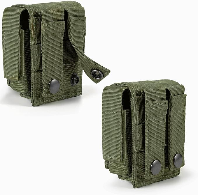2 Pack Tactical Pouches, Molle EDC Compact Pouch Small Utility Pouch Accessories Battery Cigarette Case Card Holder Lighter Slot Mini Cigar Belt Waist Pack