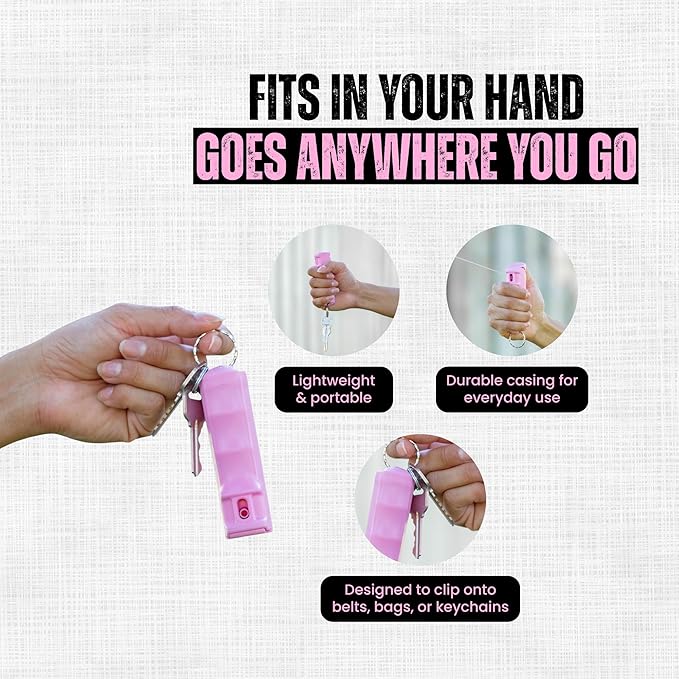 Police Magnum Keychain Pepper Spray Flip Top Safety 3 Pack 1/2oz- Maximum Heat Strength OC with Dye- Tactical Small Compact Case- for Women & Men's Self Defense- Made in The USA