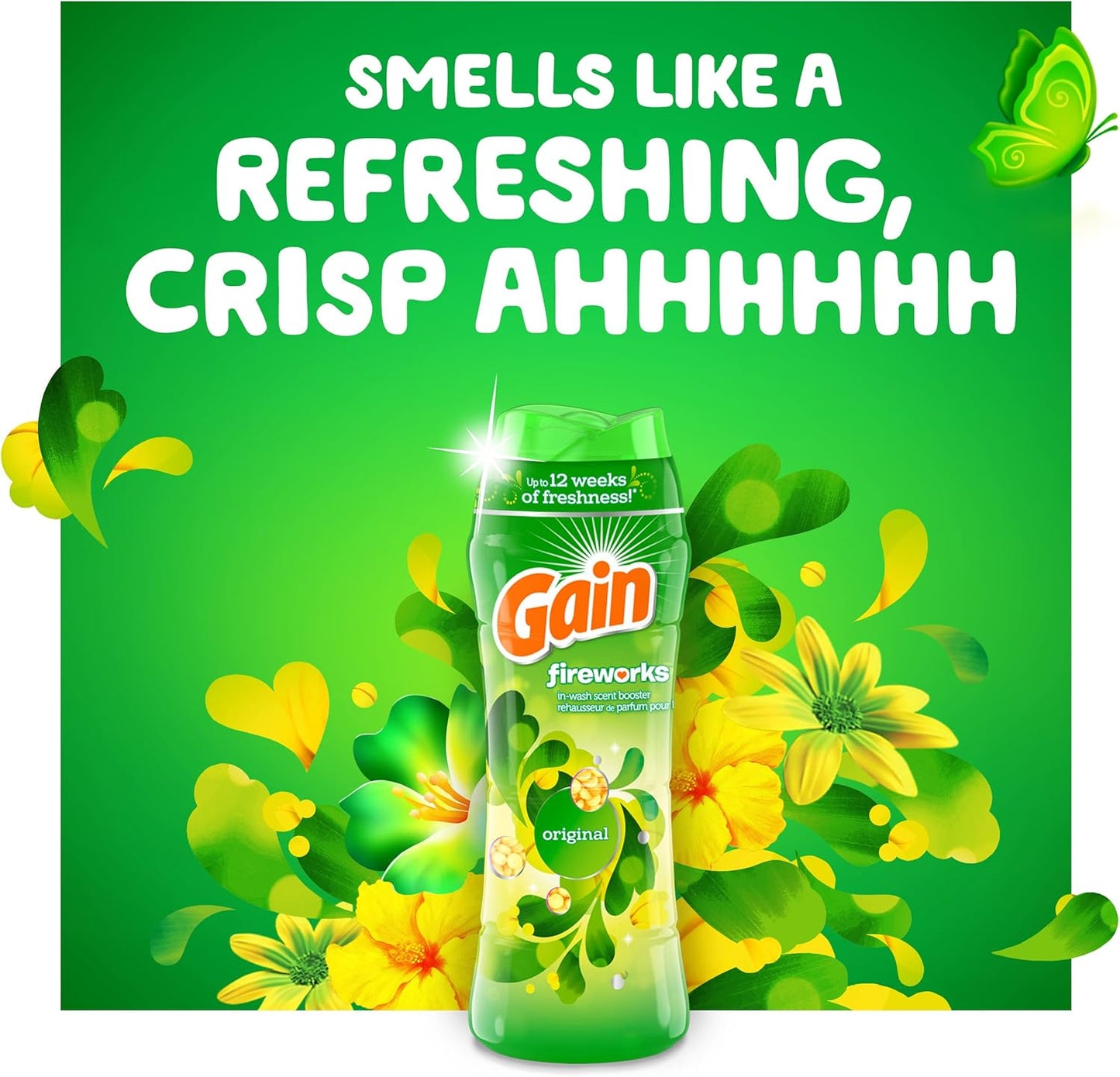 Gain Fireworks In-Wash Scent Booster Beads, Original, 12.2 oz (Pack of 3)