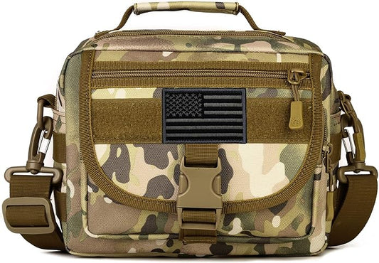Protector Plus Tactical Messenger Bag Men Small Military MOLLE Crossbody Pack (Patch Included)