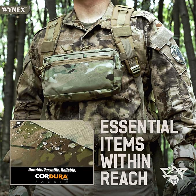 WYNEX Tactical Molle GP Admin Pouch, Molle General Purpose Pouch EDC Molle Utility Tool Pouch Organizer Military Multi Purpose Bag Modular Pouches Cummerbund Belt Pouch with Hook and Loop Insert Panel