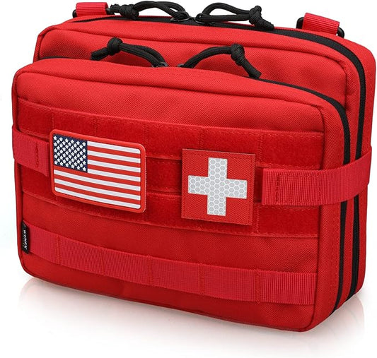 WYNEX Tactical Large Admin Pouch of Double Layer Design, Molle EDC EMT Utility Pouch with Map Sleeve Modular Tool Pouch Large Capacity Flag Patch Included