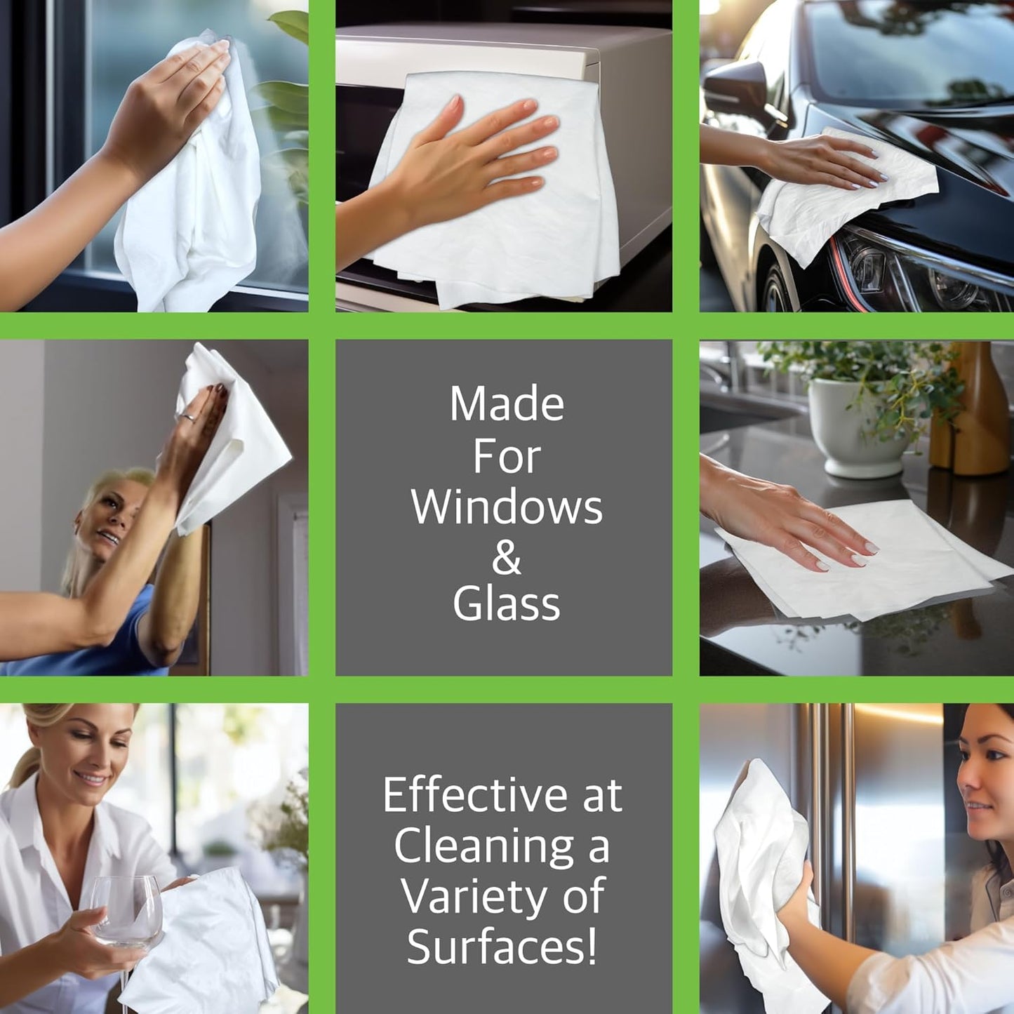 Microfiber Magic Streak Free Cleaning Cloth 10 Pack Clean Any Surface with Just Water Eco Friendly Perfect for Window, Mirror, Glass, Kitchen, Counters, Appliances, Car, Cycle, TV Screen
