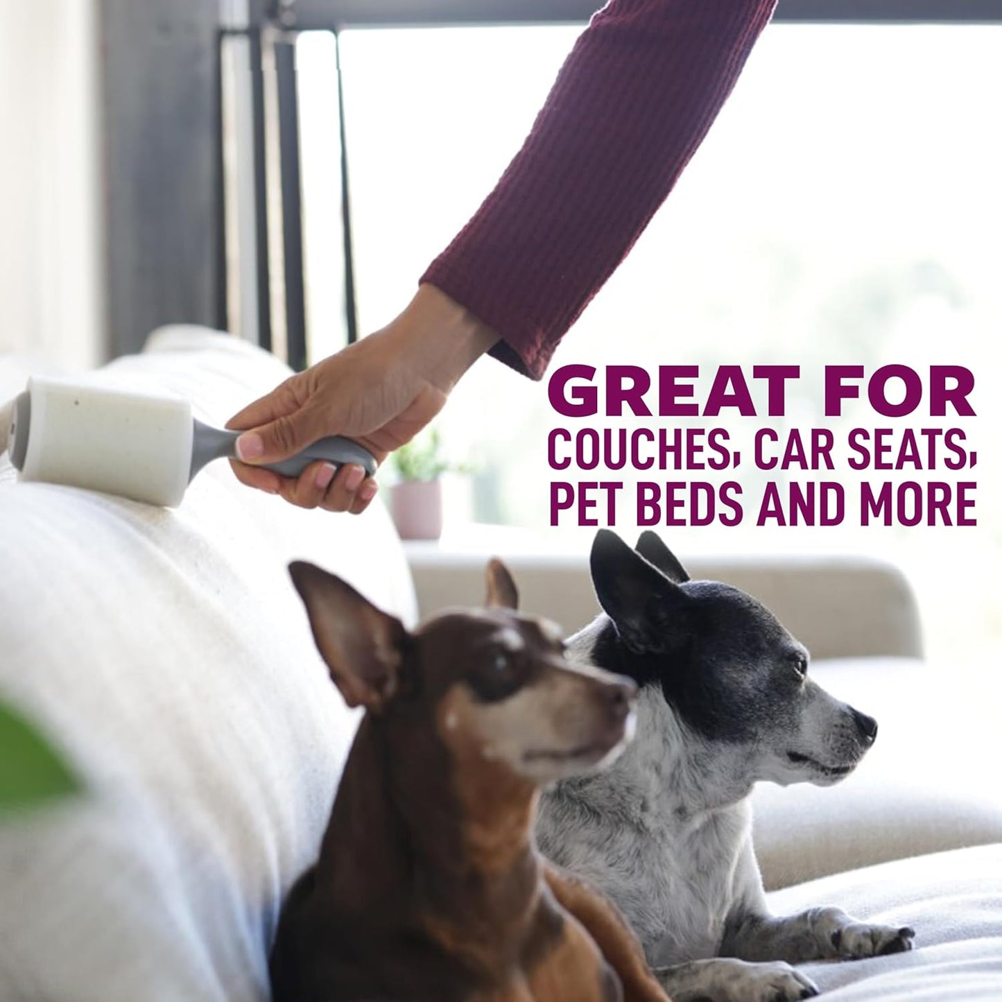 Scotch-Brite Pet Hair Pickup Extra Sticky Lint Roller, Designed for Removing Fur + Fluff on Couches, Clothes, Dog and Cat Beds, & More, 6 Pack, 420 Easy-Tear Adhesive Sheets Total