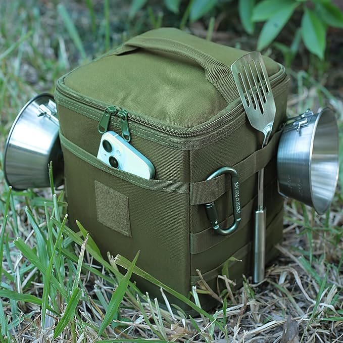 Tactical Camping Storage Bag 7L Utility Tote Bag Trunk Organizer (OD Green)