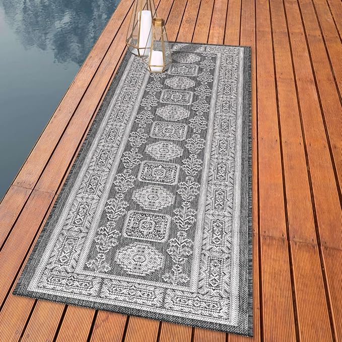 Keen Home Design Terrace Outdoor Runner Rug - 2x12 Washable Indoor/Outdoor Rug for Patio, Kitchen, Balcony, Beach, Garden, Deck and Porch, Size: 2'2"x11'10"