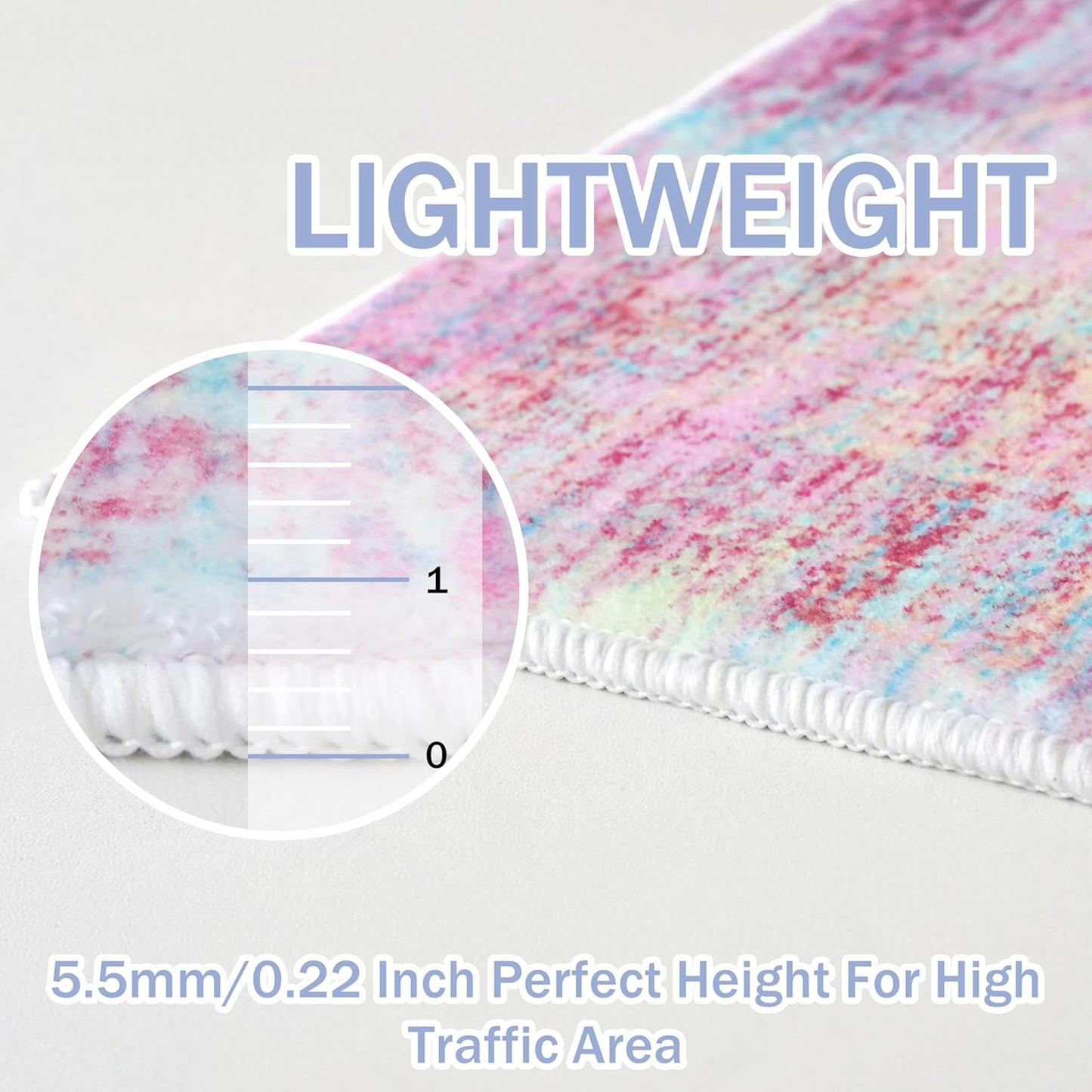 IOHOUZE Abstract Area Rugs 5x7 Ft Washable Rugs for Living Room, Non Slip Dining Room Rug, Printed Faux Wool Rugs for Bedroom, Floor Carpet for Office Nursery Playroom, Pink Teal