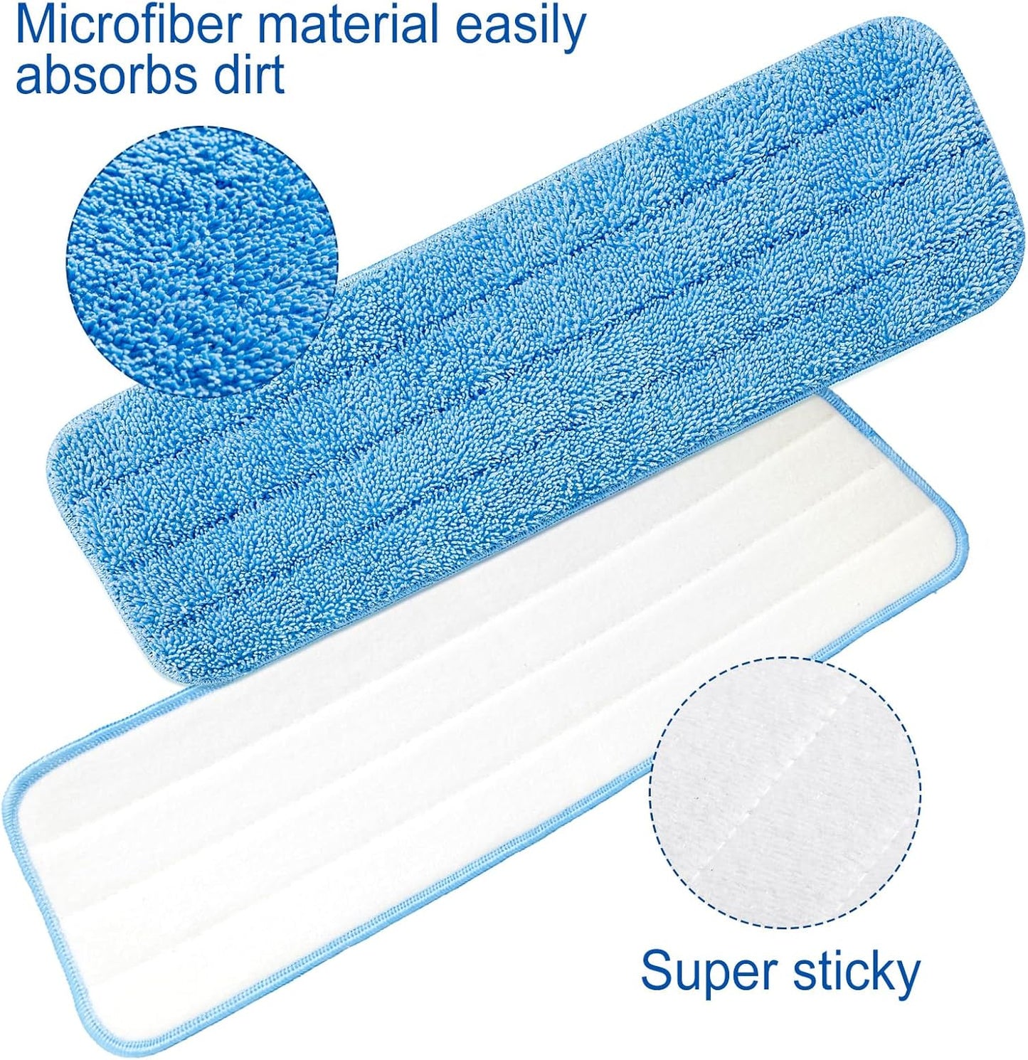 36 Pcs Microfiber Mop Pads Machine Washable Cleaning Flat Mop Head Replacement Reusable Household Pads for Hardwood and Hard Surface Floor Cleaning and Scrubbing