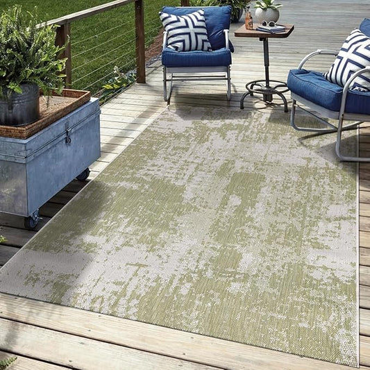 Keen Home Design Terrace Outdoor Area Rug - 8x10 Washable Indoor/Outdoor Rug for Patio, Kitchen, Balcony, Beach, Garden, Deck and Porch, Size: 7'7"x10'
