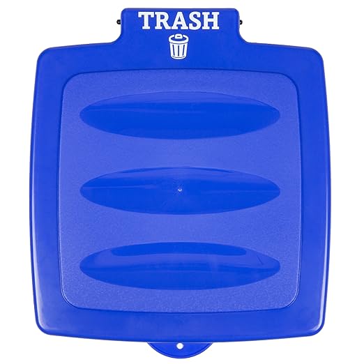 Wakeman Portable Trash Bag Holder - Collapsible Garbage Bin for Parties and Camping - 13-Gallon Plastic Can for Indoor and Outdoor Use (Blue/Black)