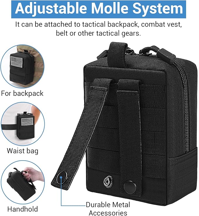 FUNANASUN 2 Pack Molle Pouches Tactical Pouch Small Molle Pouch Compact Water-Resistant EDC Pouch Molle Bag