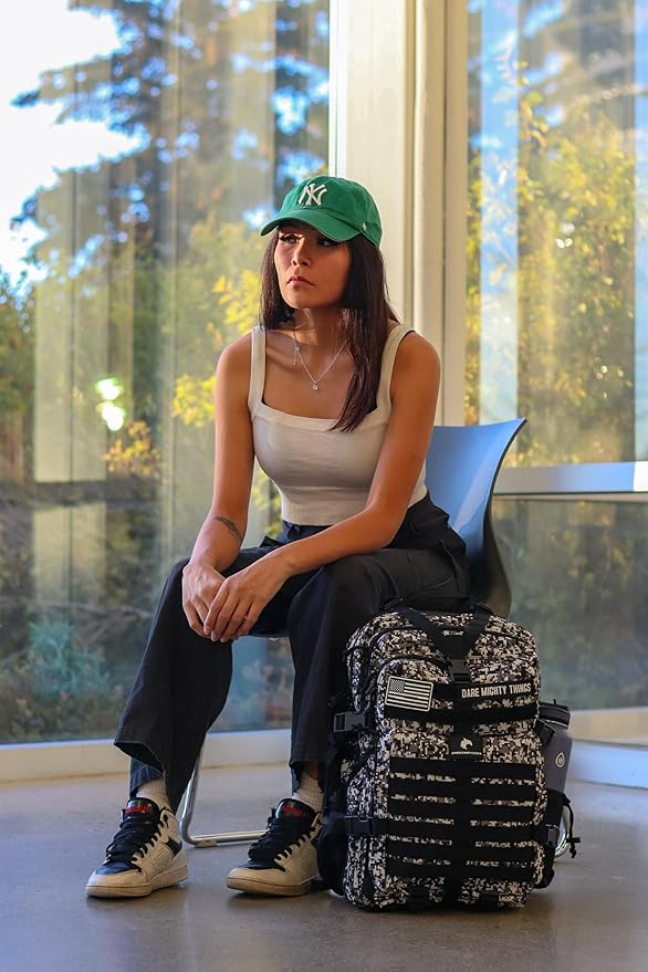 45L Elite Tactical Backpack | 3X Stronger Work & Military Backpack | Water Resistant and Heavy Duty | 3 Day MOLLE Bug Out Bag (Snow Leopard)