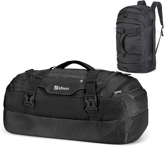 Ubon Large Duffel Bag Weekender Bags with Shoe Compartments 4-Way Sports Gym Backpack with Padded Straps Camping Traveling Duffle Bag