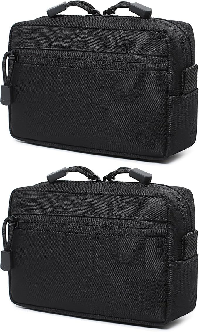 2 Pack Mini Tactical Molle Compact Ammo Pouch - General Purpose Admin Pouches Small Admin Molle Pouches EDC Tool Utility Multi-Purpose Waist Belt Pouch