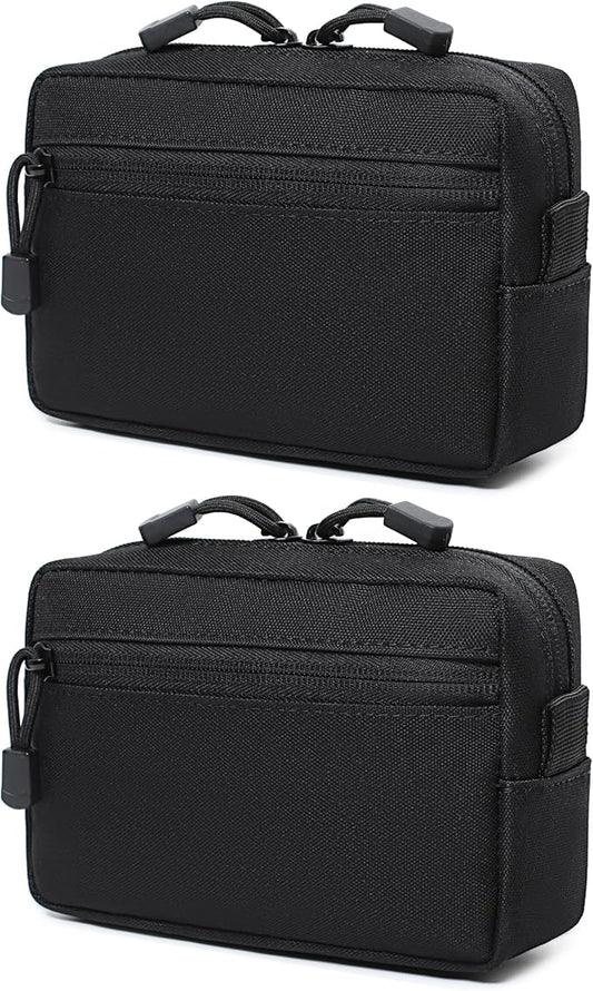 2 Pack Mini Tactical Molle Compact Ammo Pouch - General Purpose Admin Pouches Small Admin Molle Pouches EDC Tool Utility Multi-Purpose Waist Belt Pouch