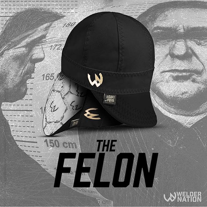 Welder Nation 8 Panel 10 oz Welding Premium Cap 100% Cotton Interior & Duck Canvas Exterior - Protective Durable Heavy-Duty