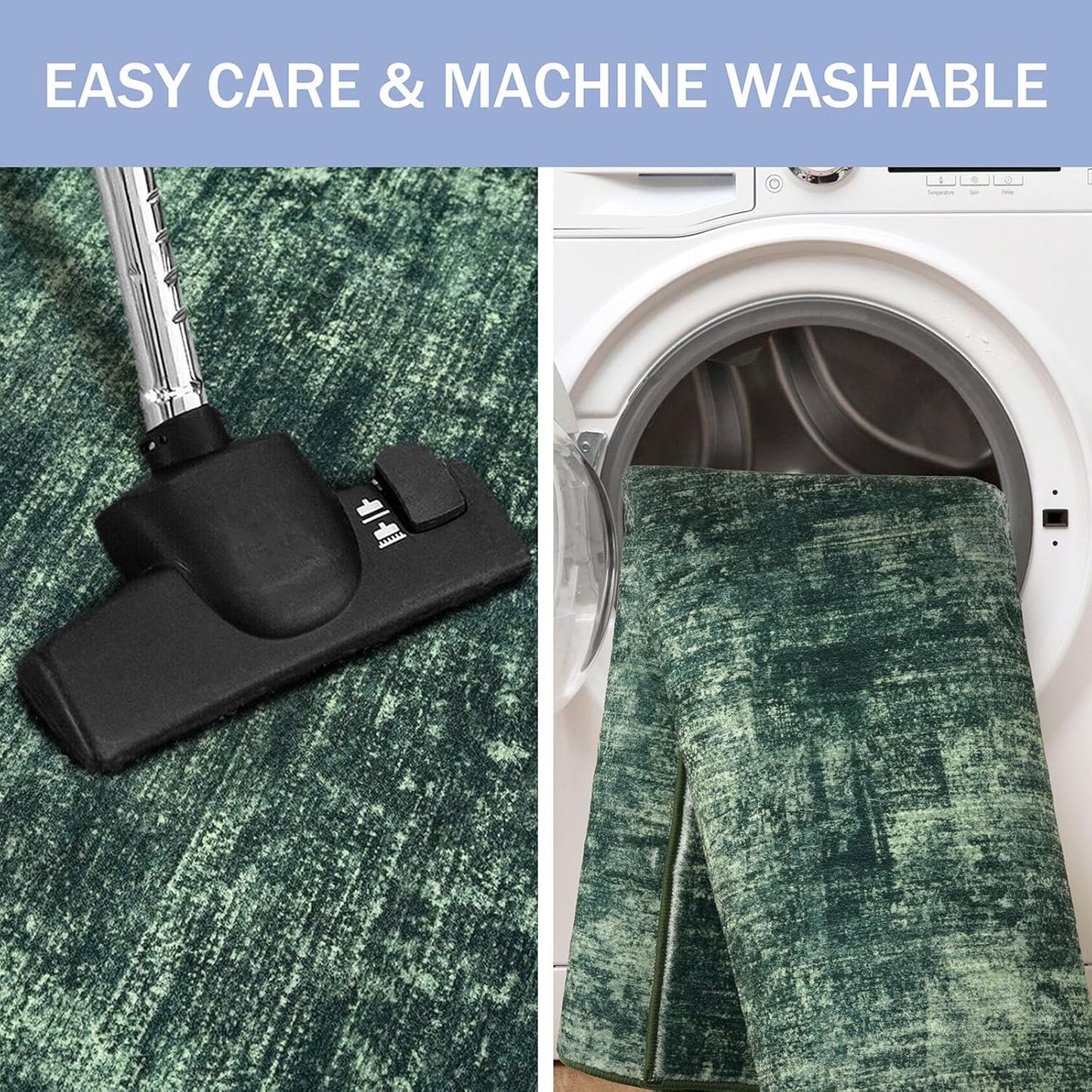 IOHOUZE Round Area Rug 3 Ft Circle Entryway Rugs Round Washable Door Mat Indoor Entrance, Non Slip Circle Front Door Rug, Printed Abstract Faux Wool Floor Carpet for Foyer Porch Sink, Dark Green