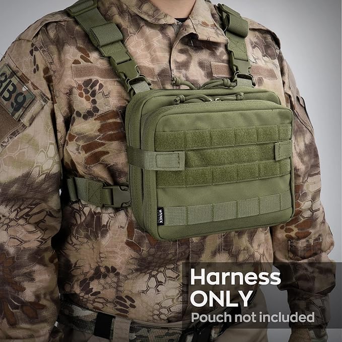 WYNEX Tactical Large Admin Pouch of Double Layer Design, Molle EDC EMT Utility Pouch with Map Sleeve Modular Tool Pouch Large Capacity Flag Patch Included