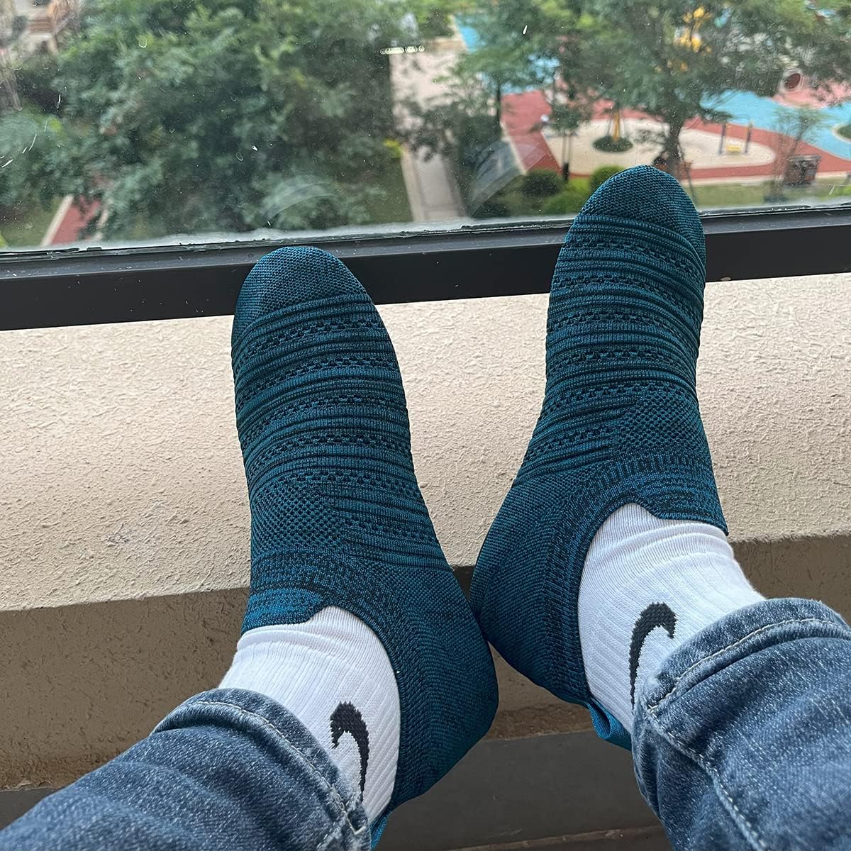 QZKDM Lightweight Slip on Grip Indoor House Slippers Barefoot Non Slip Home Exercise Yoga Shoes for Men Women