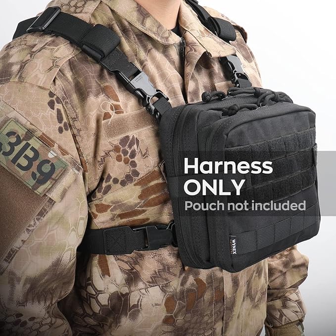 WYNEX Tactical Large Admin Pouch of Double Layer Design, Molle EDC EMT Utility Pouch with Map Sleeve Modular Tool Pouch Large Capacity Flag Patch Included