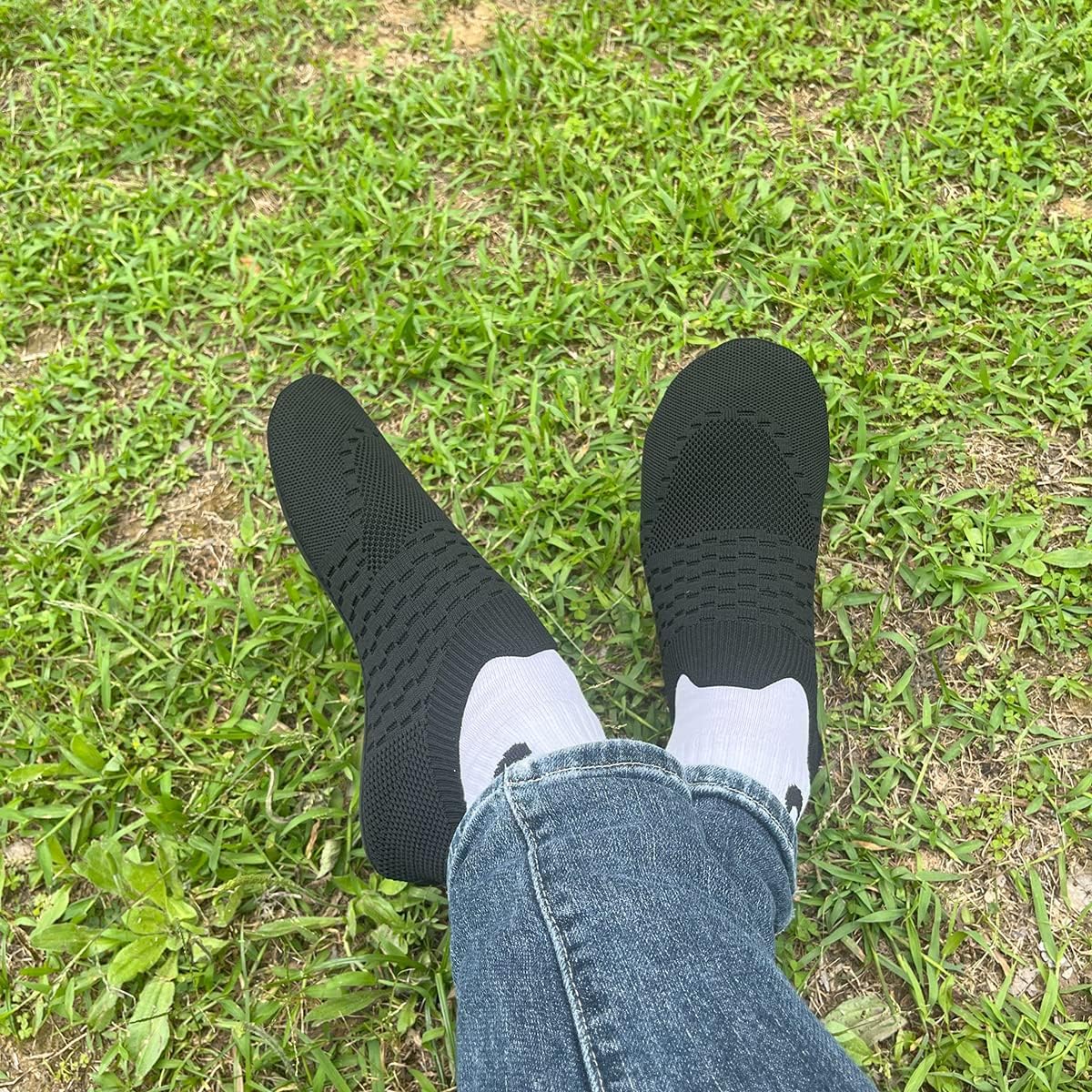 QZKDM Lightweight Slip on Grip Indoor House Slippers Barefoot Non Slip Home Exercise Yoga Shoes for Men Women