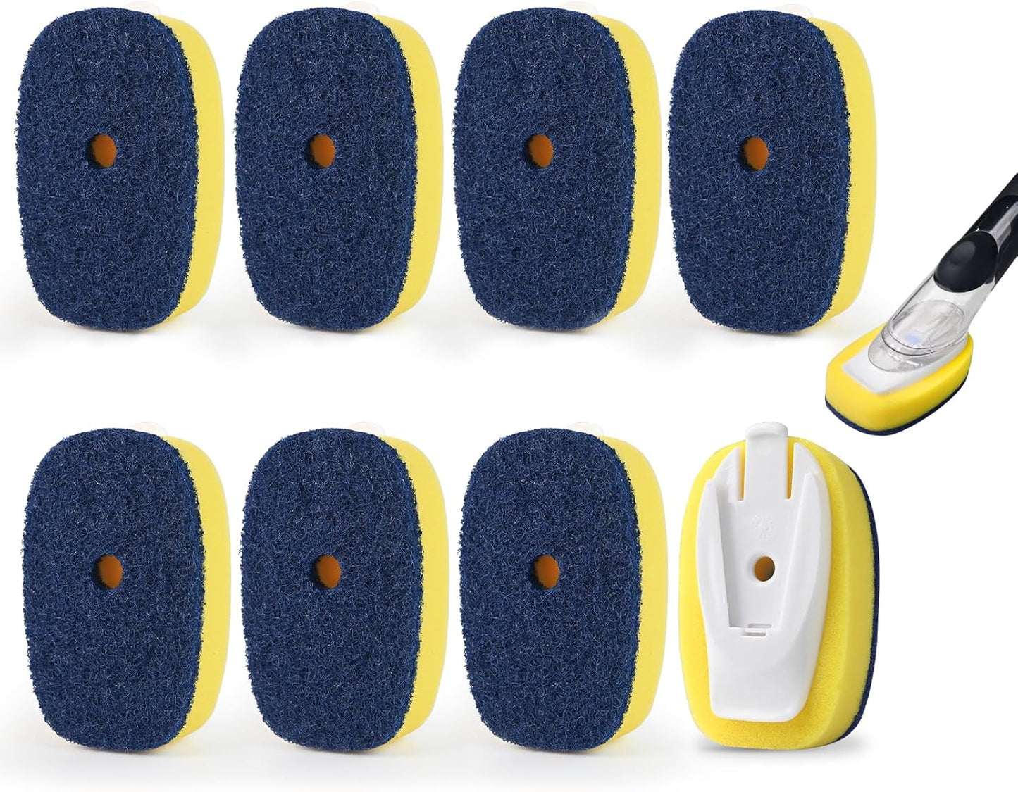 Sponge Brush Refills for OXO Dish Brush, 8 Pack Soap Dispensing Dish Refills, Scrub Replacement Head for Scrubber, Sponge Replacement Head Fits Soap Dispensing Handle