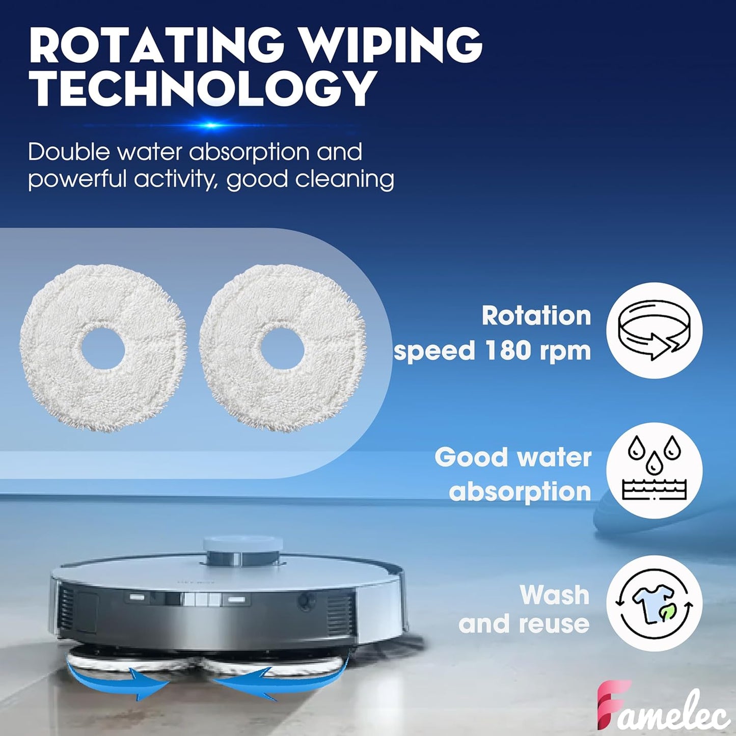 FAMEKLEC Upgrade Replacement Accessories Kit Compatible with ECOVACS DEEBOT X1 Omni, X1 Turbo Robot Vacuum Attachments, Include 1 Main Brush, 6 Side Brushs, 4 Filters, 4 Mop Cloths, 4 Dust Bags