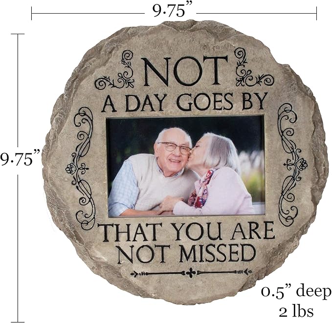 Spoontiques - Garden Décor - Memory Grandpa Stepping Stone - Decorative Stone for Garden