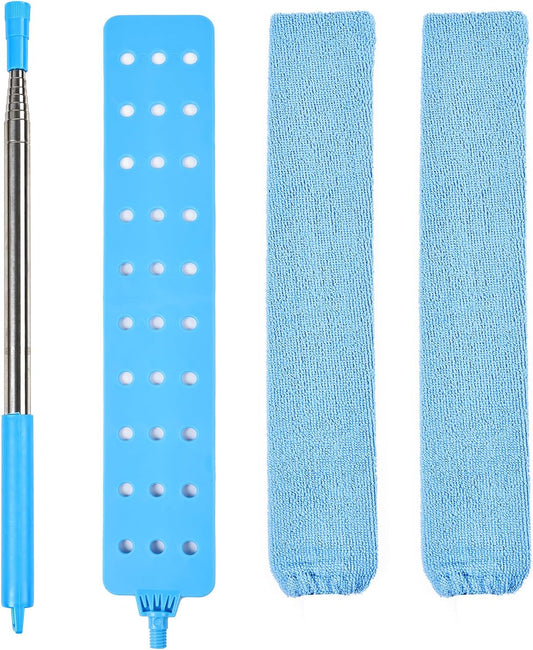 Retractable Gap Duster Cleaner Cleaning Tools with 2 Microfiber Dusting Cloths Washable Duster for Cleaning Under Appliances Furniture Couch Fridge