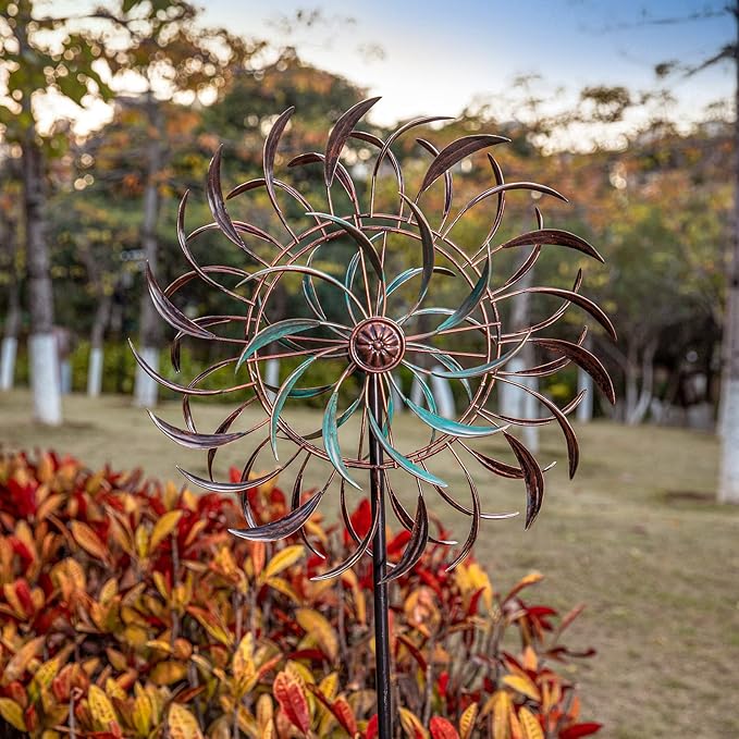 Stargarden Wind Spinners Outdoor Metal Large 360 Degrees Kinetic Wind Sculptures& Spinners Yard Art Outdoor Garden Decor