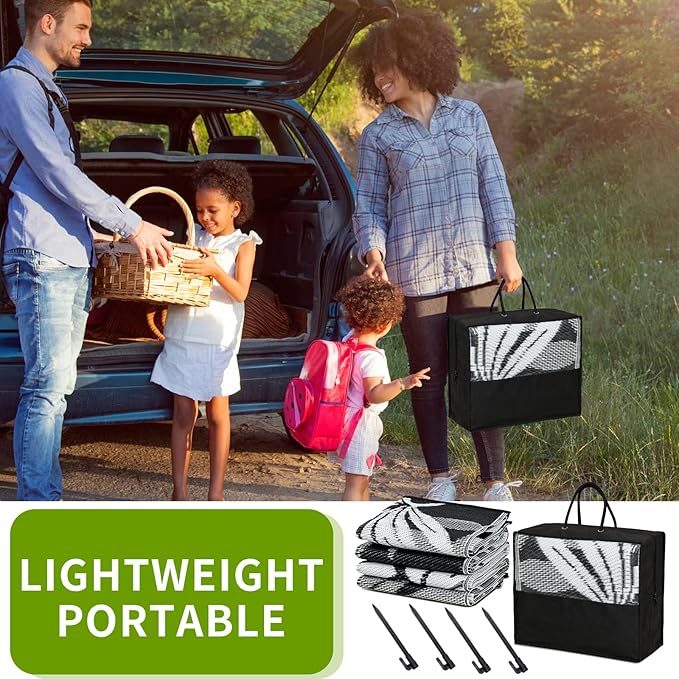 Outdoor Rug 8x10 ft Waterproof, Reversible Outdoor Plastic Straw Rug for Patios Clearance, Outdoor Area Rug Carpet RV Mat for Camping Backyard Deck Porch