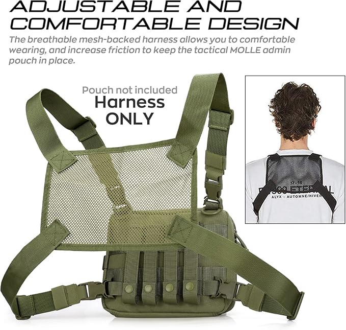 WYNEX Tactical Large Admin Pouch of Double Layer Design, Molle EDC EMT Utility Pouch with Map Sleeve Modular Tool Pouch Large Capacity Flag Patch Included