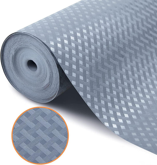 Shelf Liners for Kitchen Cabinets Refrigerator Liners Waterproof & Oil-Proof Kitchen Cupboard Liner Non-Slip Drawer Mats EVA Material Non Adhesive Fridge Mats for Shelves 17.3 x 393.7 Inches