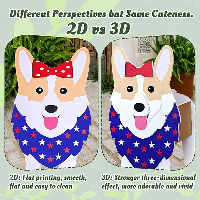 2D Corgi Planter, American Style Corgi Shape Garden Pots Plant Pots for Indoor/Outdoor Gardens Decoration, Cute, Surprise Gifts/Souvenirs for Pet Lovers