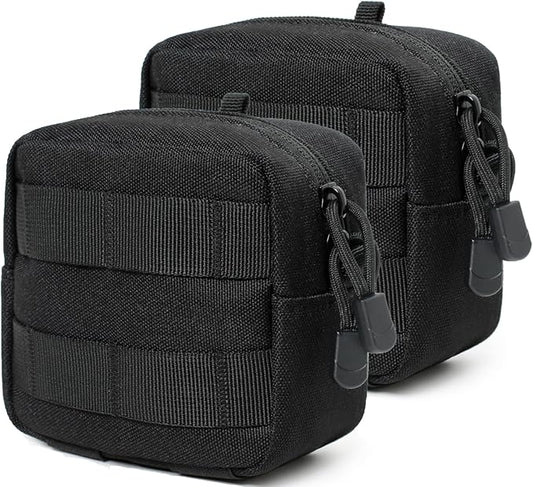 2 Pack Mini Tactical Molle Compact Ammo Pouch - General Purpose Admin Pouches Small Admin Molle Pouches EDC Tool Utility Multi-Purpose Waist Belt Pouch