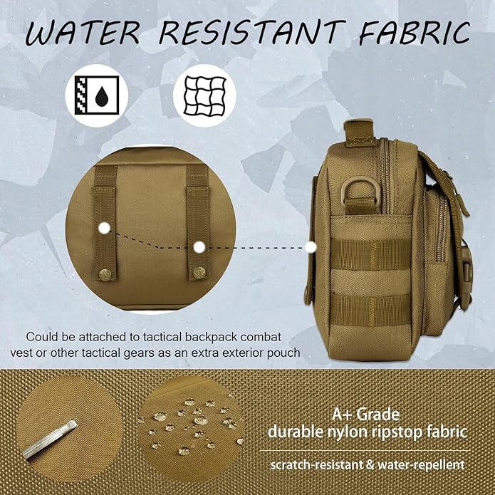 Protector Plus Tactical Messenger Bag Men Small Military MOLLE Crossbody Pack (Patch Included)