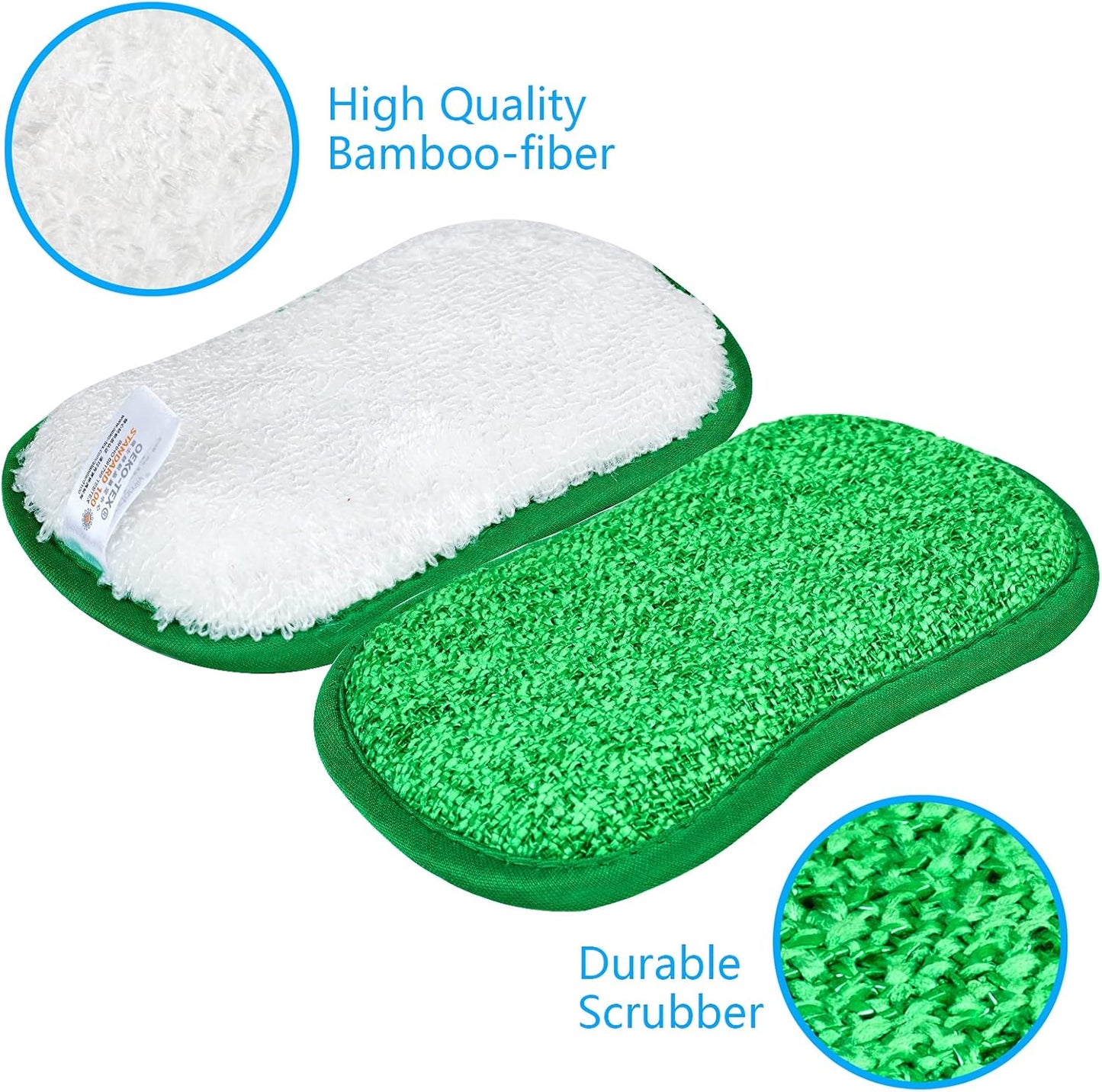 Kitchen Dish Sponge Scrubber Non Scratch, Dishcloth No Odor Reusable Washable Multipurpose Scrub Pads Sponges Heavy Duty for Dawn Dish Soap Cleaning of Sink Pans