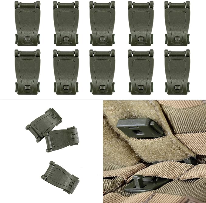 BOOSTEADY 36PCS Attachments for Tactical Backpack Vest Belt,D-Ring Grimloc Locking Gear Clip, Web Dominator Elastic Strings, Strap Management Tool Buckle,Hydration Tube Clips,Key Ring,MOLLE Bag