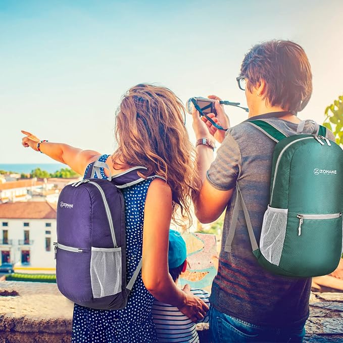 ZOMAKE Ultra Lightweight Hiking Backpack 20L, Packable Small Backpacks Water Resistant Daypack for Women Men(Purple)