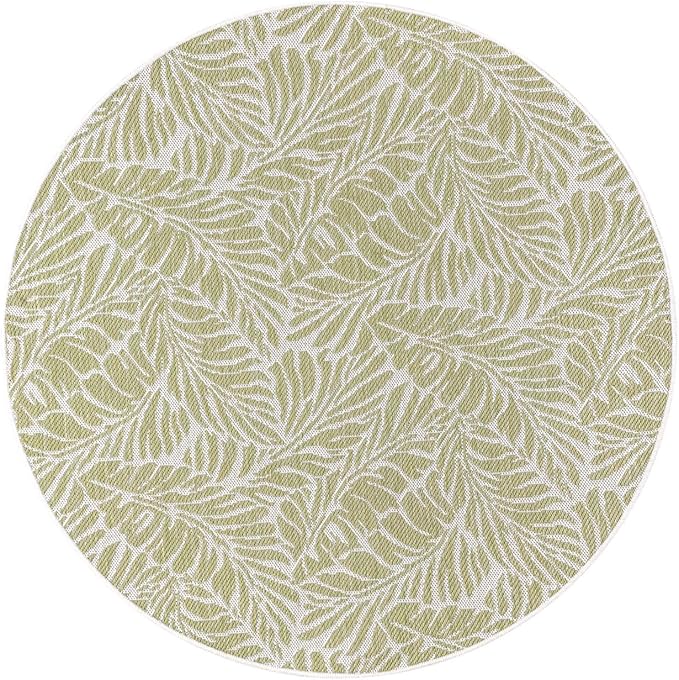 Keen Home Design Terrace Outdoor Round Rug - 8ft Round Washable Indoor/Outdoor Rug for Patio, Kitchen, Balcony, Beach, Garden, Deck and Porch, Size: 7'7" Round