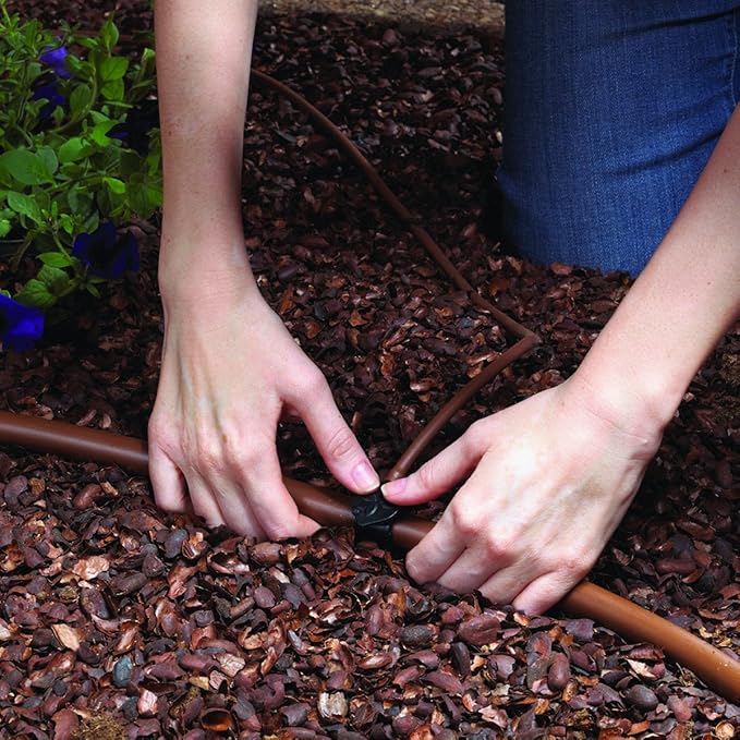 Raindrip SDFSTH1P Automatic Drip Irrigation Watering Kit with Timer for Flowers, Shrubs, and Trees, Waters up to 10 Plants, Includes Timer with Customizable Settings, 2 GPH Drippers