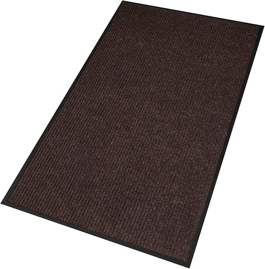 Profile Rubber Door Mat, 47x31inch, Heavy Duty, Entrance Doormat, Indoor and Outdoor, Waterproof, Easy Clean Shoe Scraper, Home Rug Welcome Mats for Entryway, Patio, Porch, Brown