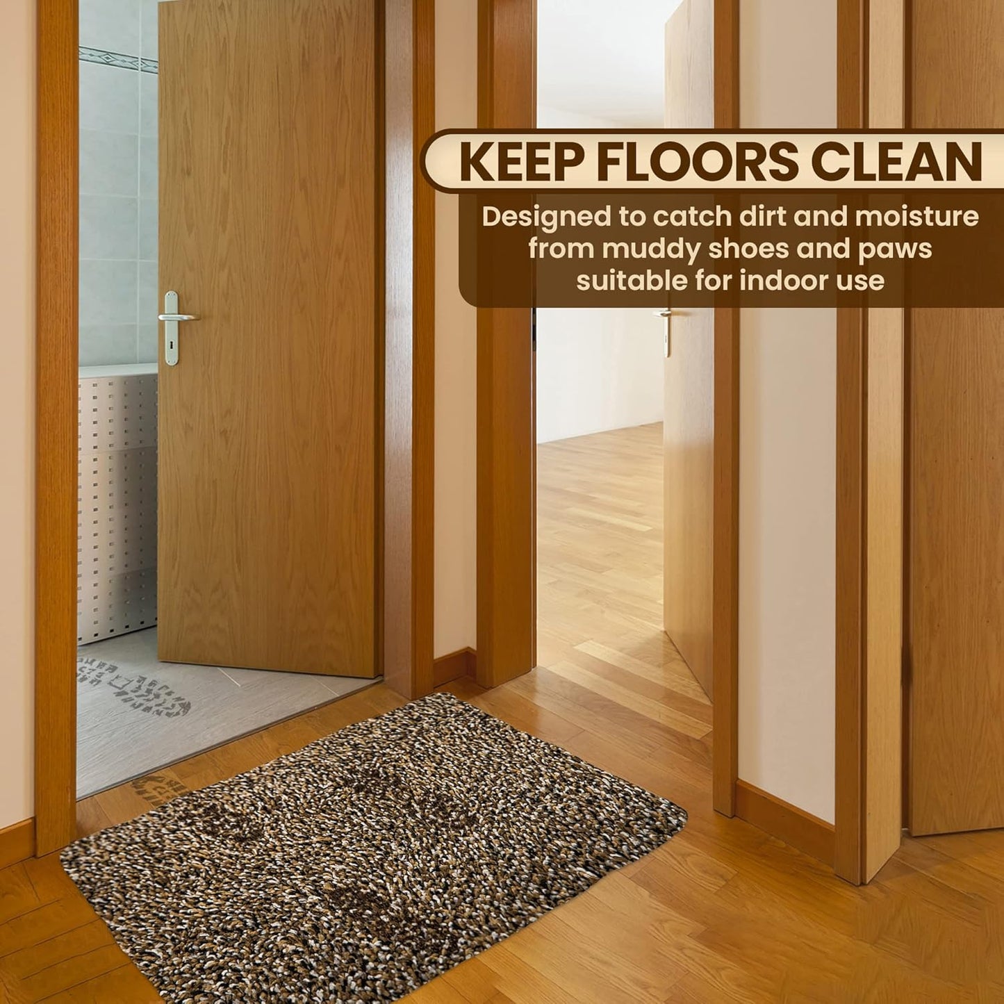 Premium Microfiber Indoor Door Mat – 20"x30" Washable Entry Mat, Non-Slip, Waterproof Backing, Super Absorbent, Low Profile Entryway Doormat for Indoor Entrance