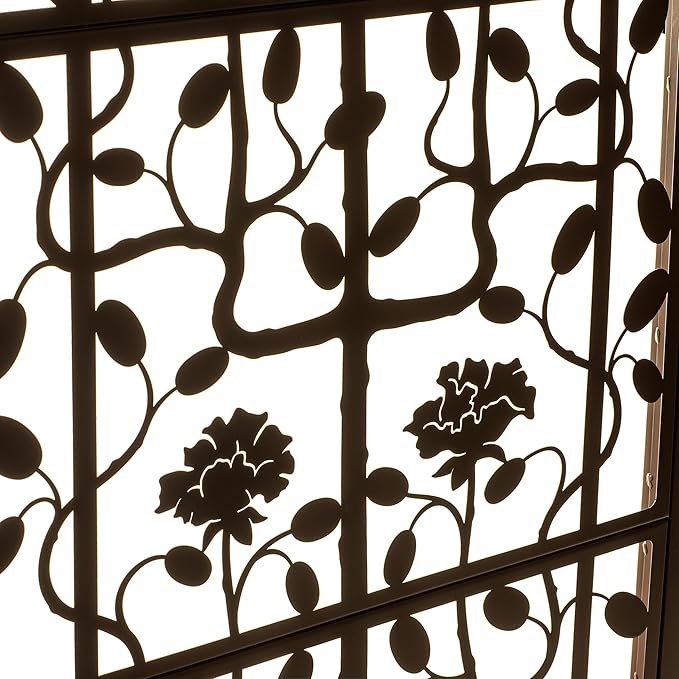 H Potter Wall Trellis Patio Deck Garden Balcony for Climbing Plants Metal Art Decor Decorative Privacy Screen Panel Outdoor Indoor Backyard Roses Vines Wall Brackets Included