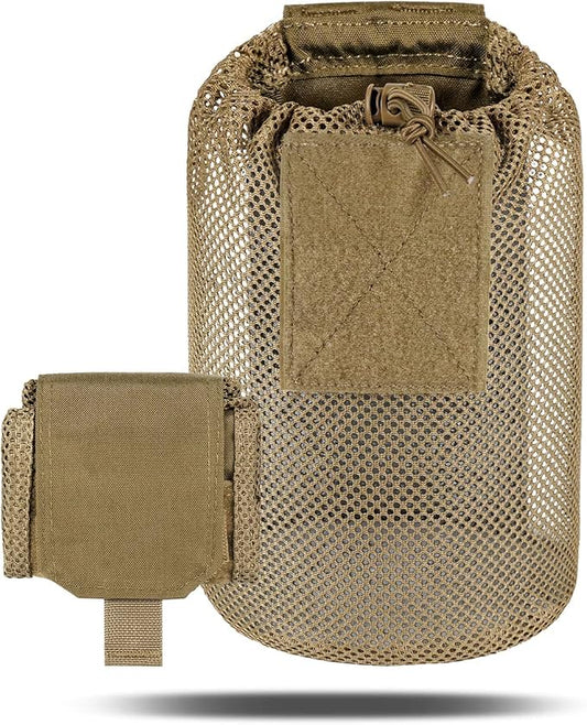 Dump Pouch Tactical Molle Mesh Pouches,Lightweight Range Compact Micro Drawstring Foraging Roll Up Foldable Recovery Ar Mag Tool Pack,EDC Drop Net Storage Belt Bag.…
