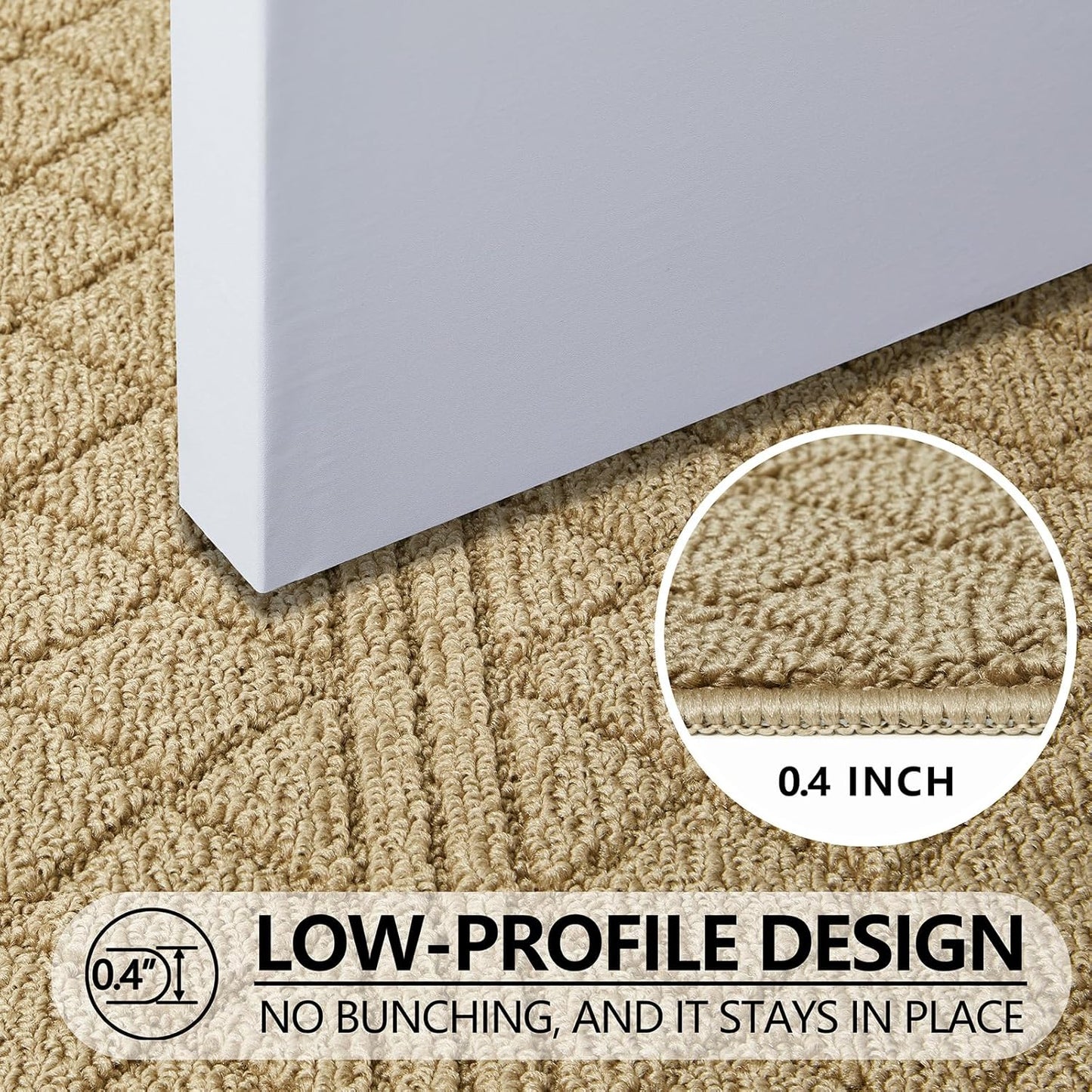 REFETONE Indoor Doormat, Front Back Door Mat 24"x36" Absorbent Rubber Backing Non Slip Door Mats, Low-Profile Resist Dirt Entrance Rugs, Machine Washable Door Rug Inside Floor Mat for Entryway, Beige