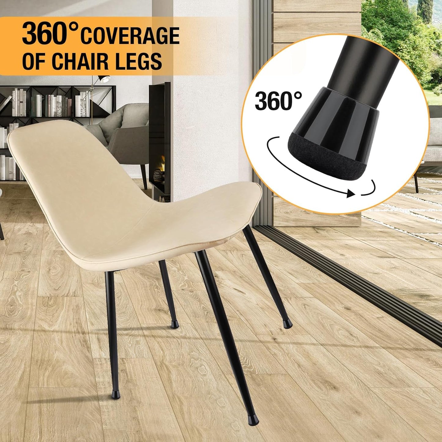 16 Pcs New Chair Leg Protectors for Hardwood Floors, Silicone Chair Leg Floor Protectors, Floor Protectors for Chairs, Chair Leg Caps Protect Wooden Floors from Scratching, Won't Tear