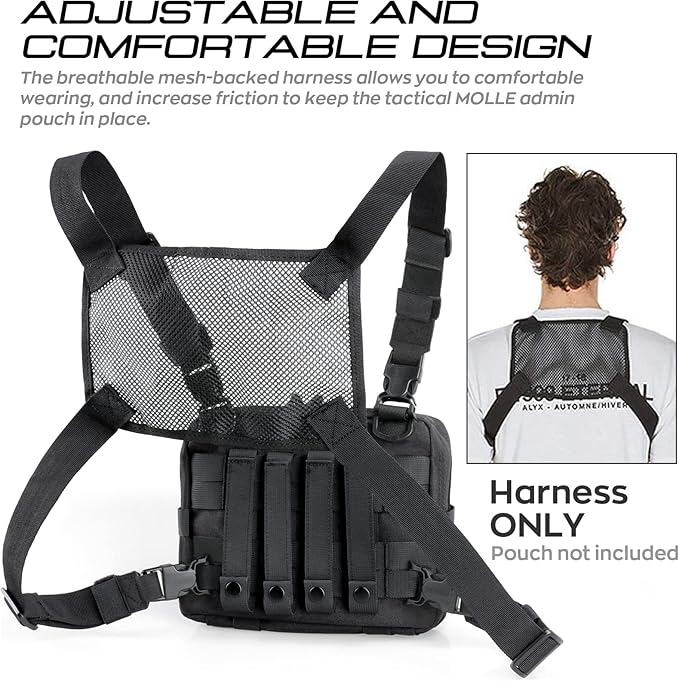 WYNEX Tactical Large Admin Pouch of Double Layer Design, Molle EDC EMT Utility Pouch with Map Sleeve Modular Tool Pouch Large Capacity Flag Patch Included